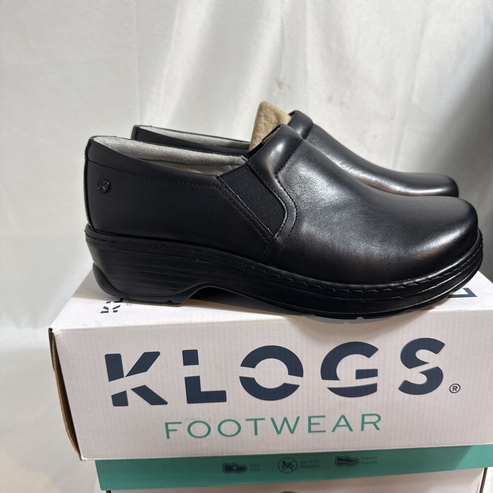 Klogs Naples Work Shoes Wide Sizes Womens Leather Black Brown 13w 14w Smooth - Picture 4 of 8